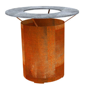 Mange debout rond corten